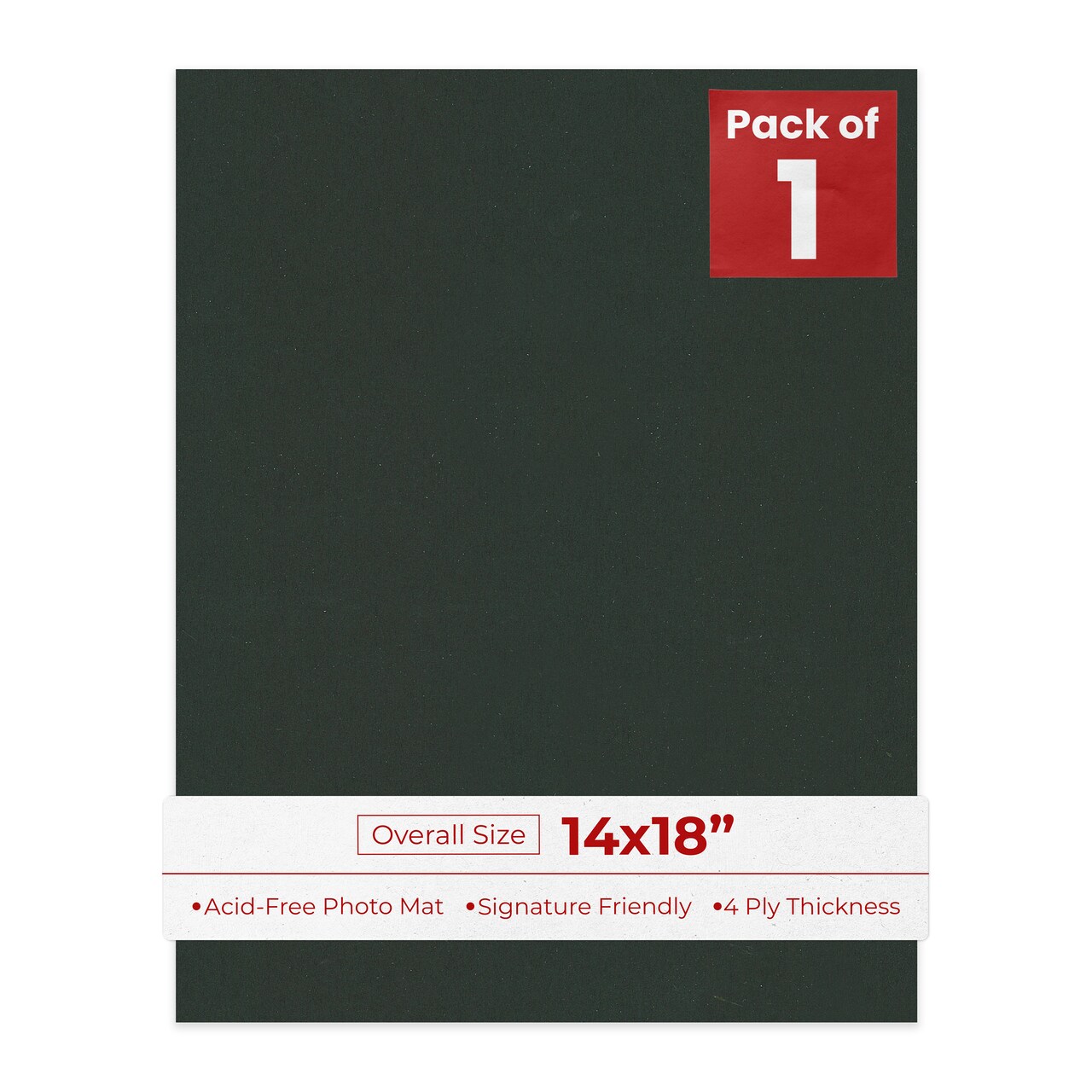 Textured Black 14x18 Uncut Mat Board - Blank Sheets, No Opening